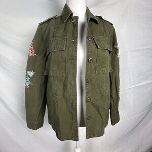 Coffee Shop Shacket Womens Cotton Embrosdered Jacket M